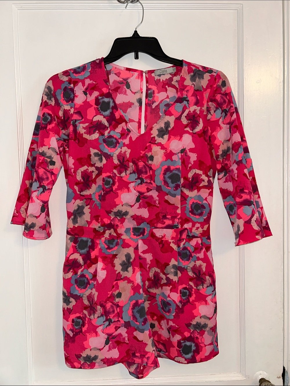 Dalia Pink Multi Floral V-Neck Romper